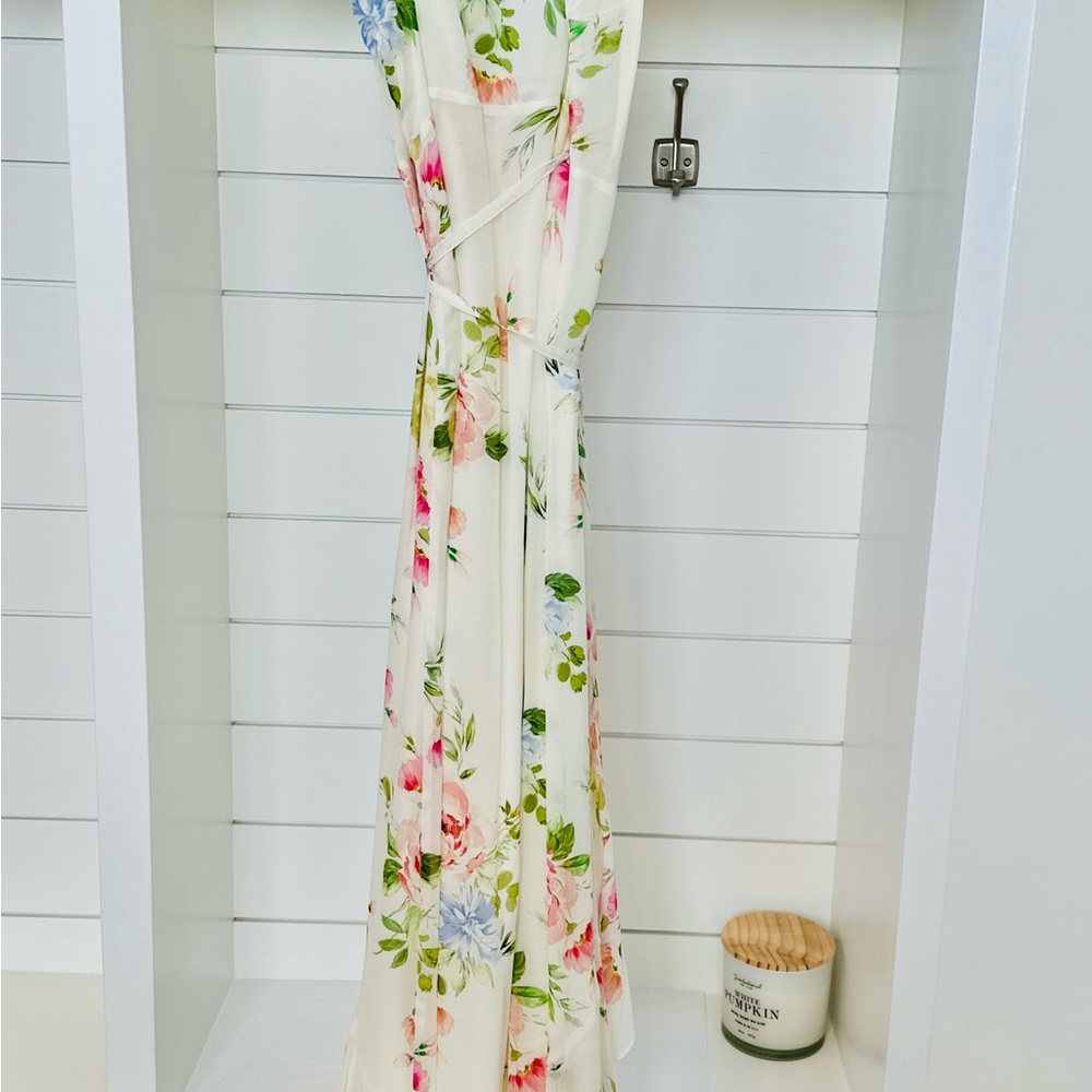 Yumi Kim Meadow Maxi, Ivory and Pink Floral High Low Dress - Picture 2 of 6